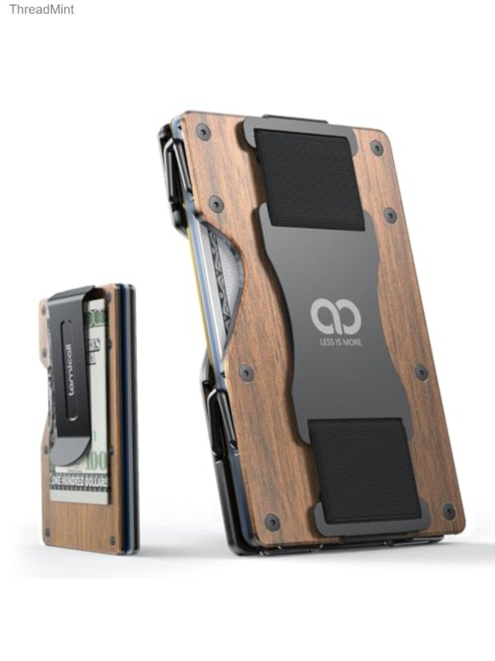 Minimalist Metal Wallet RFID Blocking Card Holder Money Clip Gift for Men